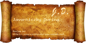 Javorniczky Dorina névjegykártya