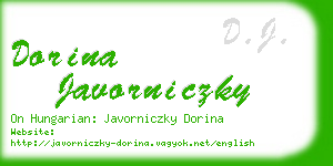 dorina javorniczky business card